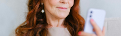 woman researching the most effective neck tightening procedure in Chevy Chase