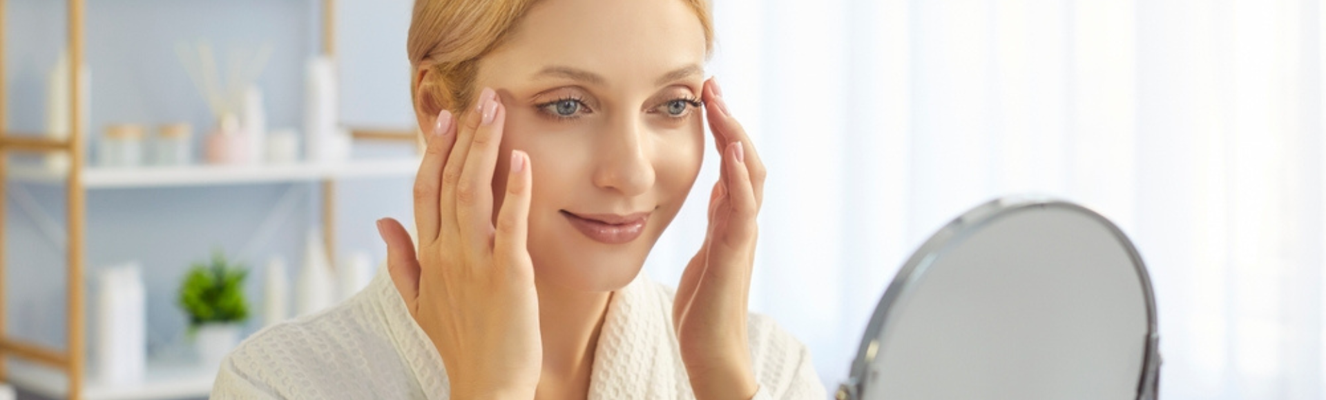 woman considering combining a bleph with a brow lift in Bethesda