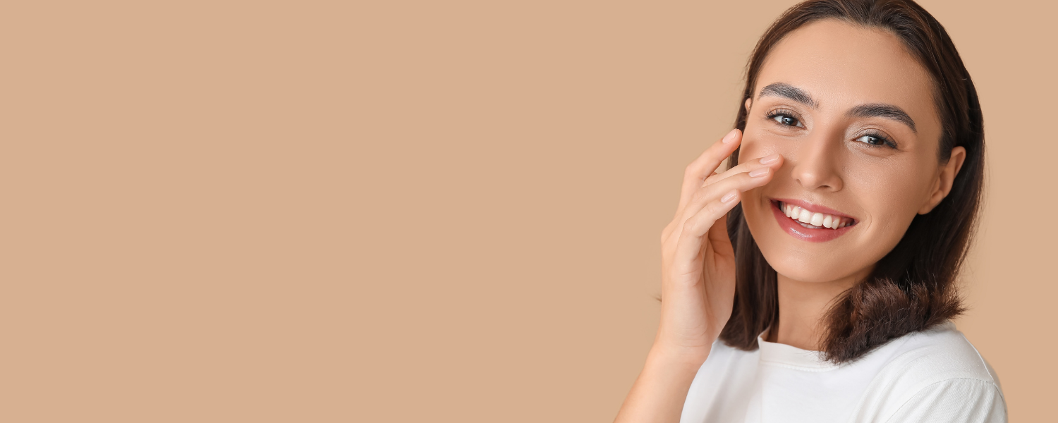 woman after getting a rhinoplasty for long nose in Chevy Chase