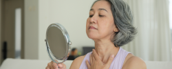 woman considering a mini neck lift near me in DC