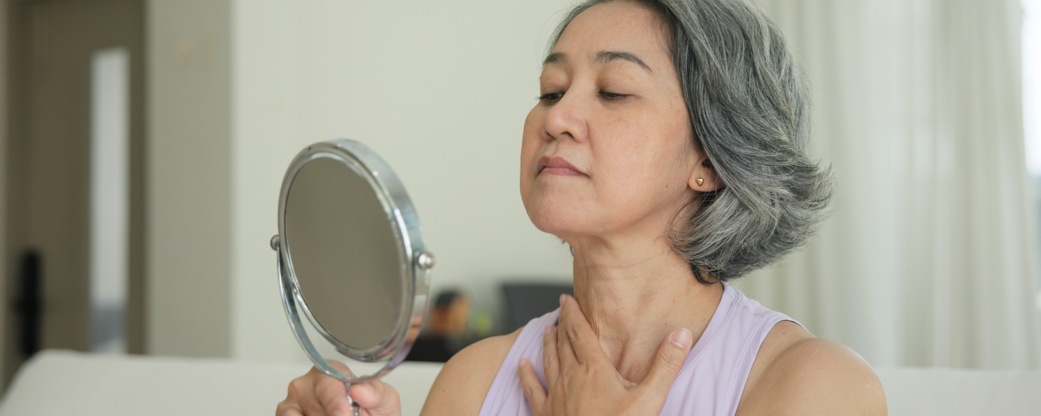 woman considering a mini neck lift near me in DC