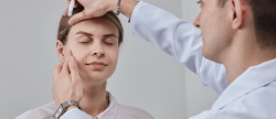 woman considering a lower blepharoplasty near NW Washington DC