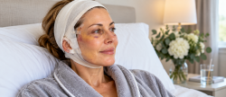woman going through recovery from a deep plane facelift